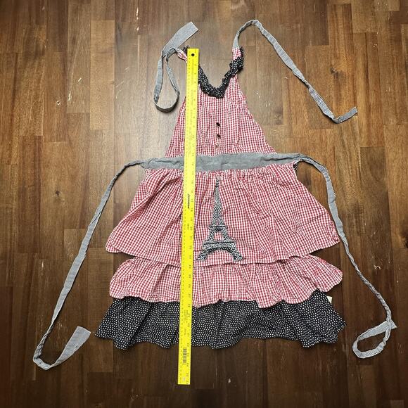 Sur La Table Apron Womens One Size Gingham Ruffle Paris Eiffel Tower Polka Dot - Picture 3 of 12